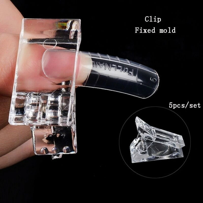 10 PCS Nail Tips Clip Quick Building Poly Builder Gel DIY Extension