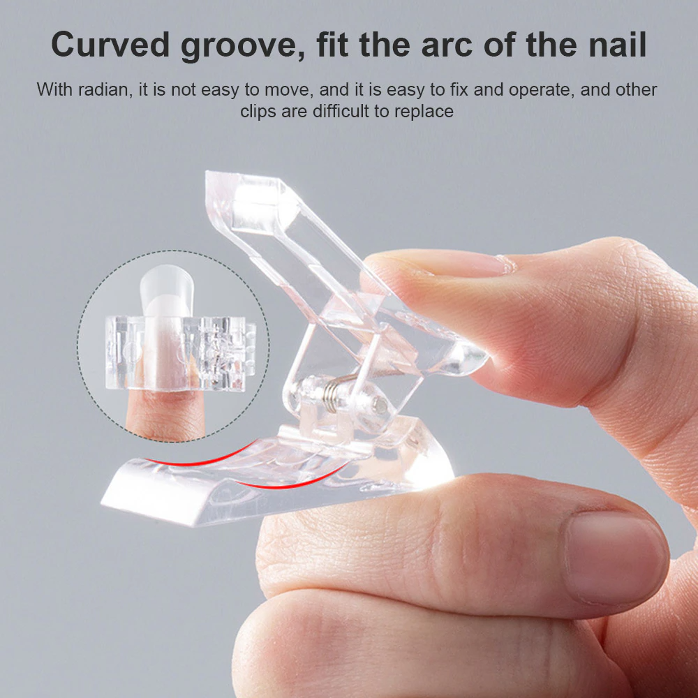 10 PCS Nail Tips Clip Quick Building Poly Builder Gel DIY Extension