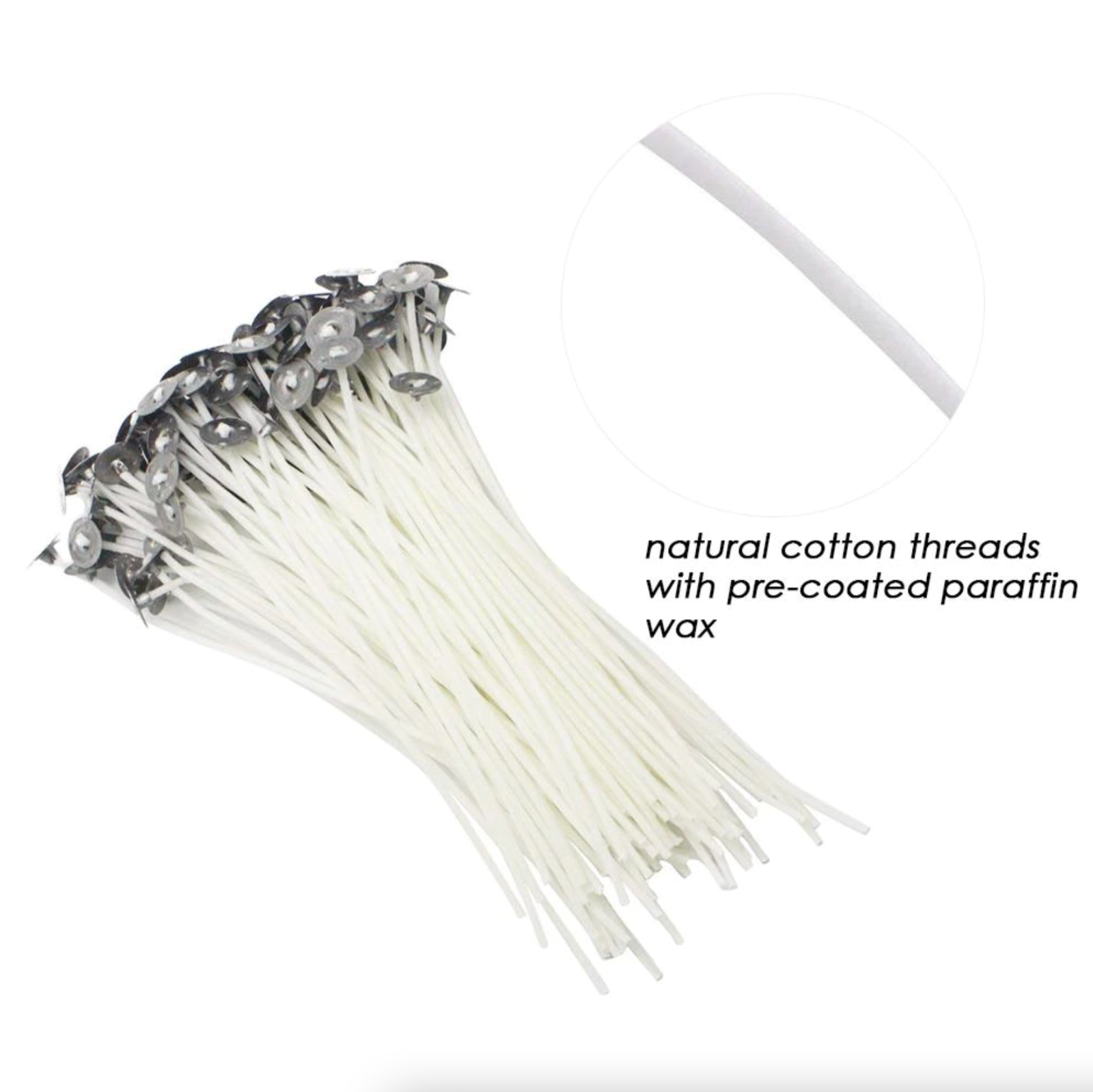 Candle Wicks 6 Inch Cotton Core Candle Making Supplies Pre Tabbed