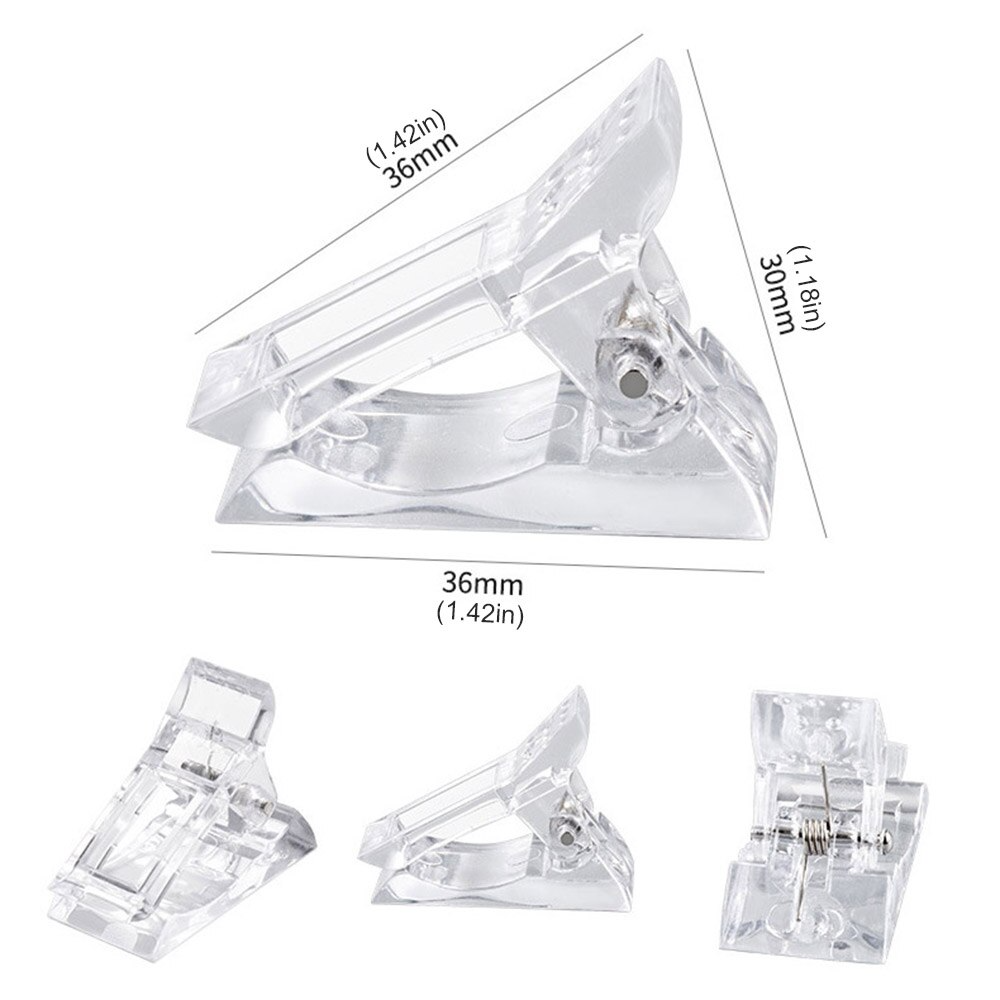 10 PCS Nail Tips Clip Quick Building Poly Builder Gel DIY Extension