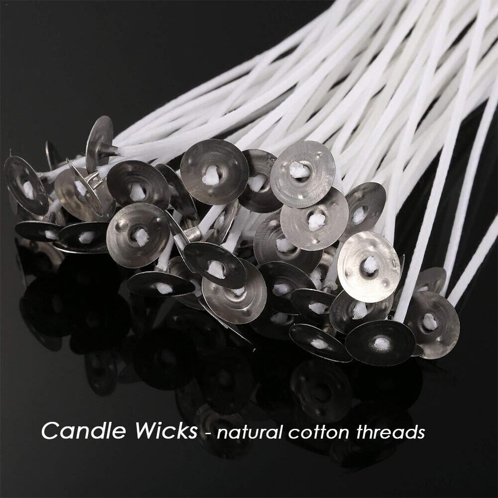 Candle Wicks 6 Inch Cotton Core Candle Making Supplies Pre Tabbed