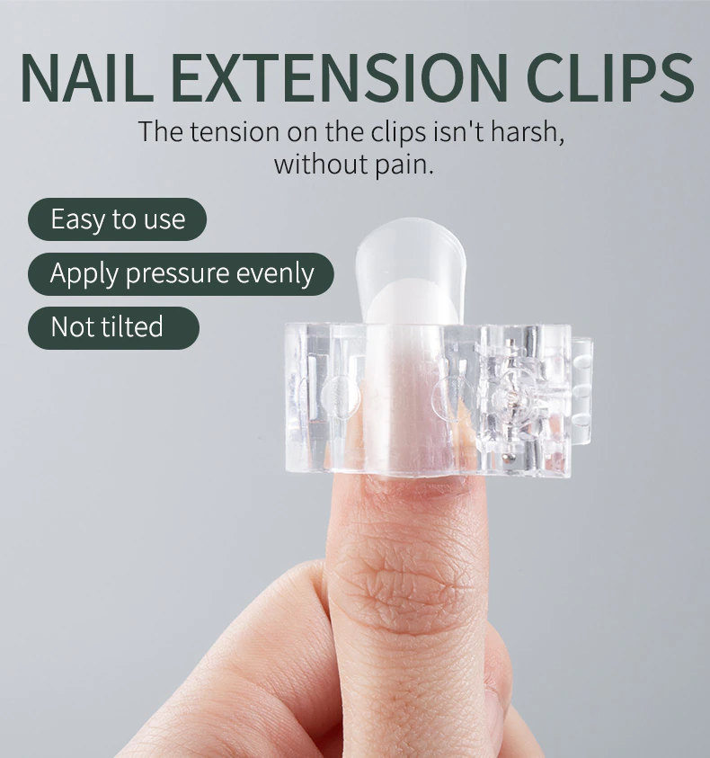 10 PCS Nail Tips Clip Quick Building Poly Builder Gel DIY Extension