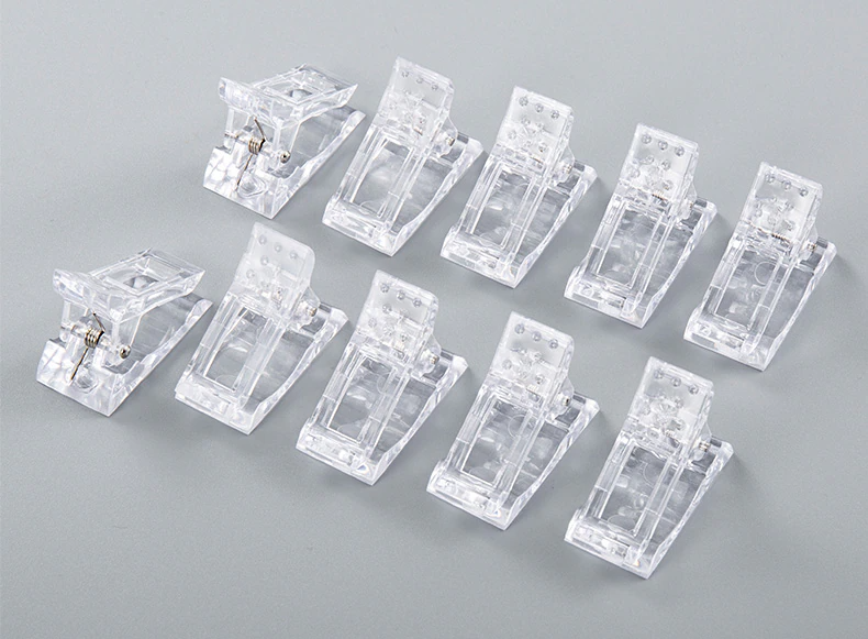 10 PCS Nail Tips Clip Quick Building Poly Builder Gel DIY Extension