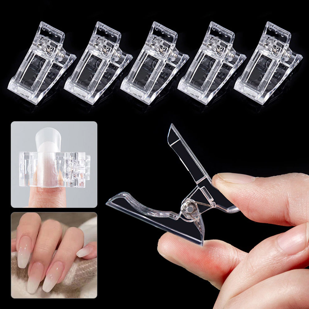 10 PCS Nail Tips Clip Quick Building Poly Builder Gel DIY Extension