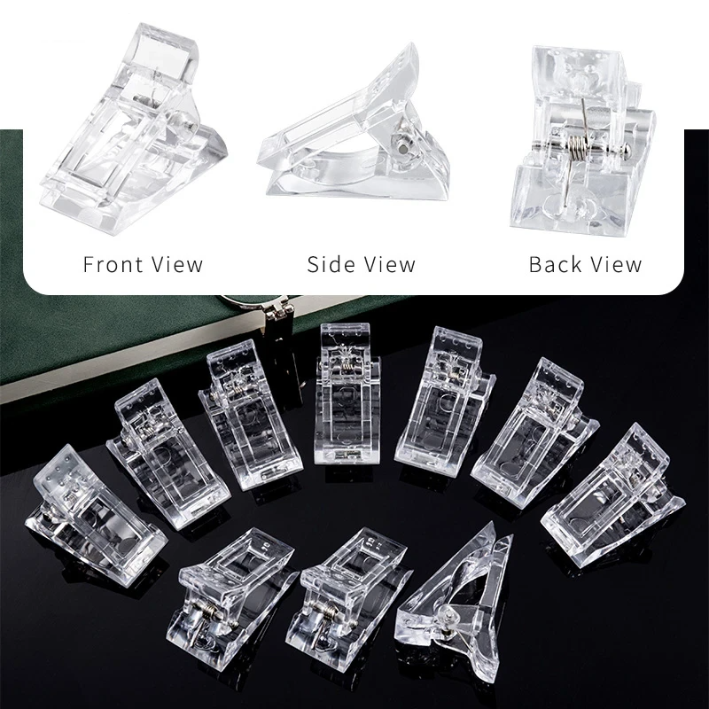 10 PCS Nail Tips Clip Quick Building Poly Builder Gel DIY Extension