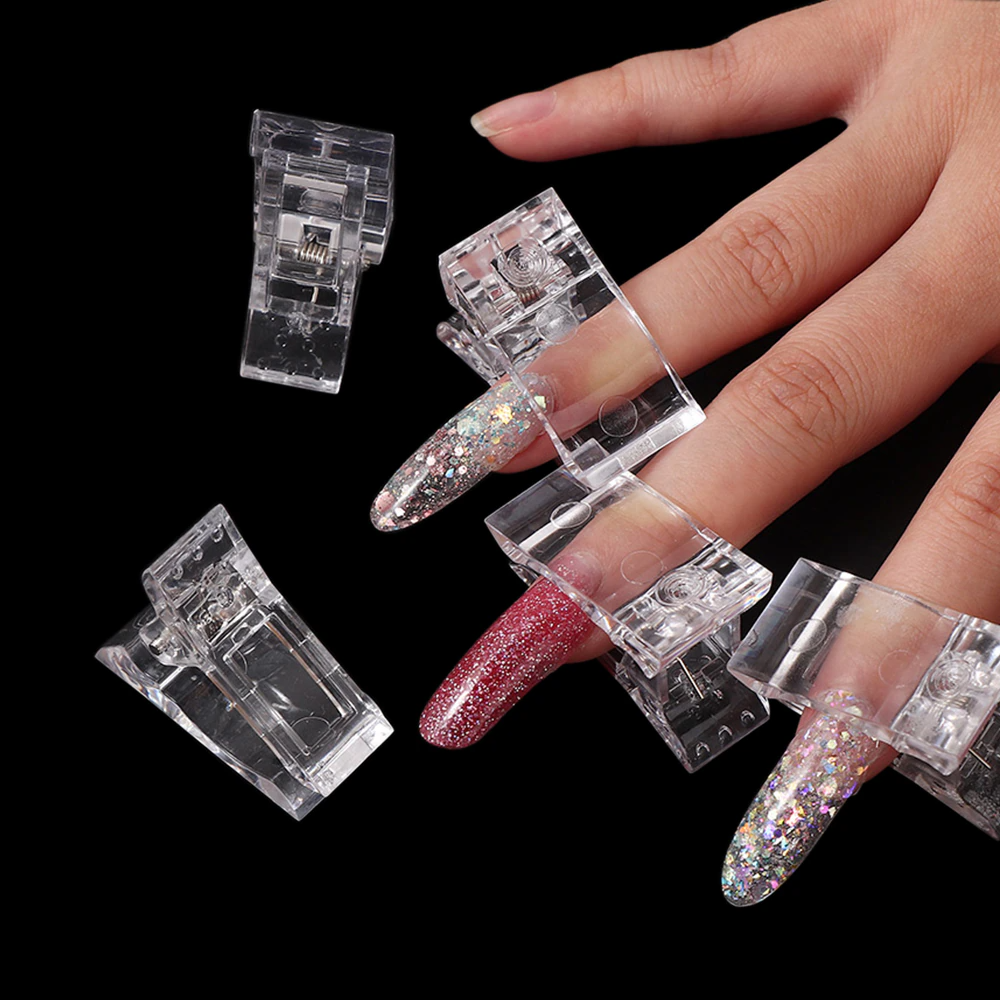 10 PCS Nail Tips Clip Quick Building Poly Builder Gel DIY Extension