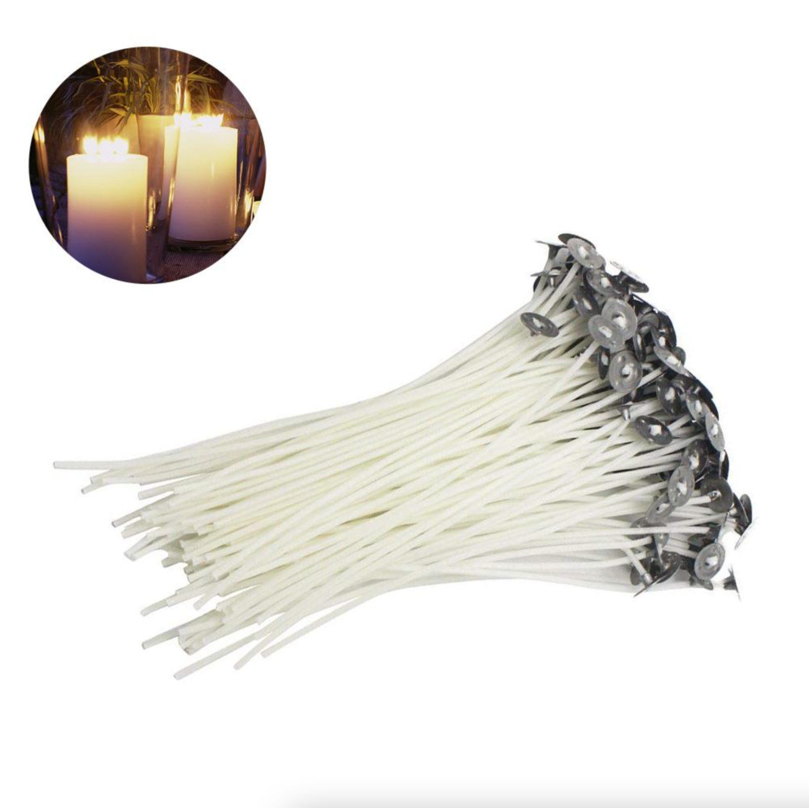 Candle Wicks 6 Inch Cotton Core Candle Making Supplies Pre Tabbed