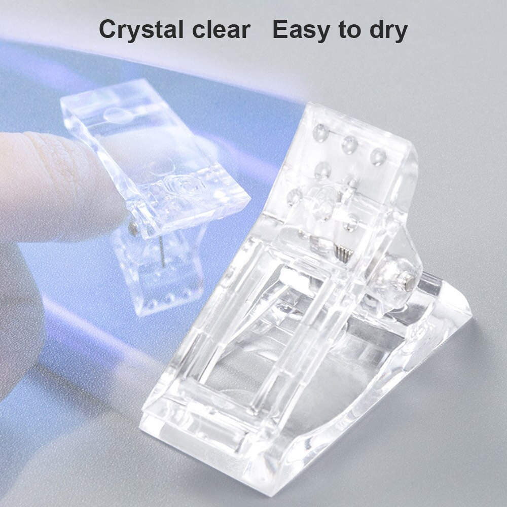 10 PCS Nail Tips Clip Quick Building Poly Builder Gel DIY Extension