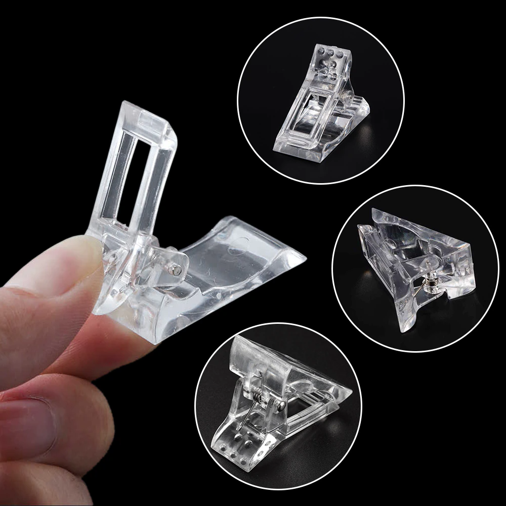 10 PCS Nail Tips Clip Quick Building Poly Builder Gel DIY Extension