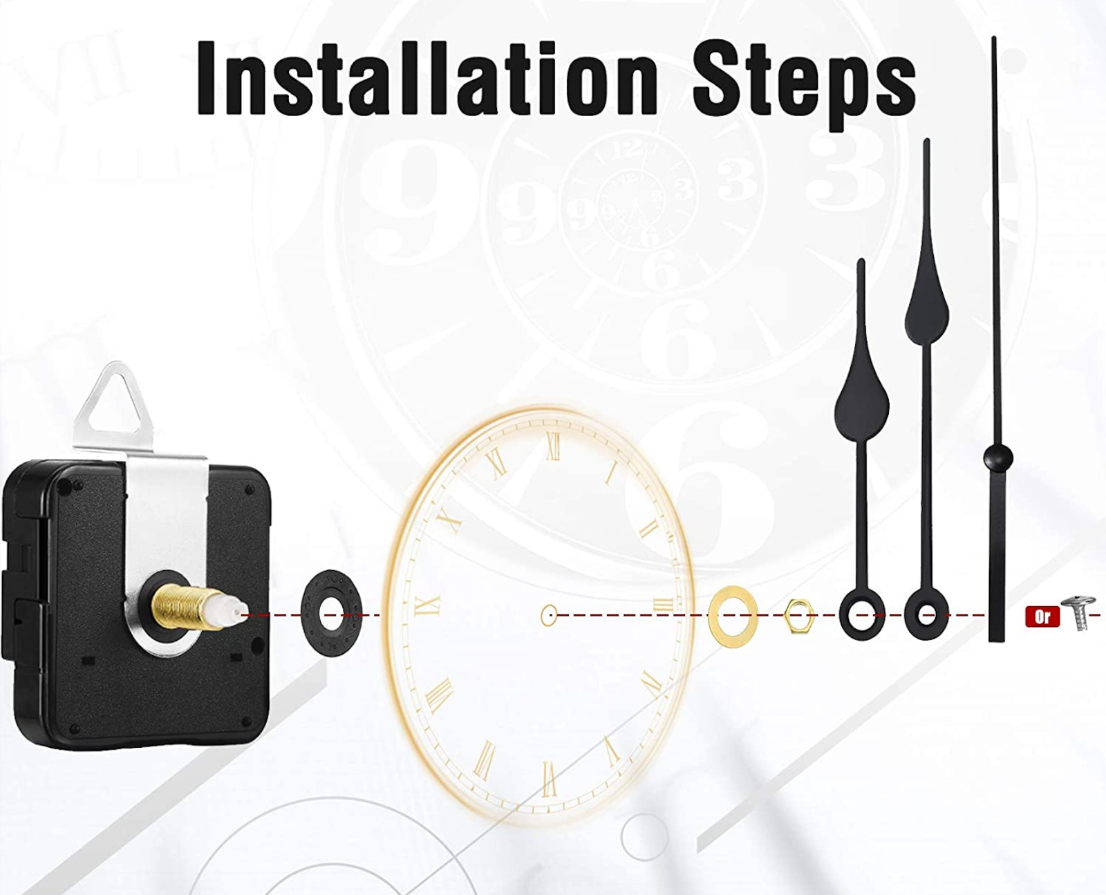 DIY Clock Movement Quartz Mechanism Wall Replacement Repair Tool Parts