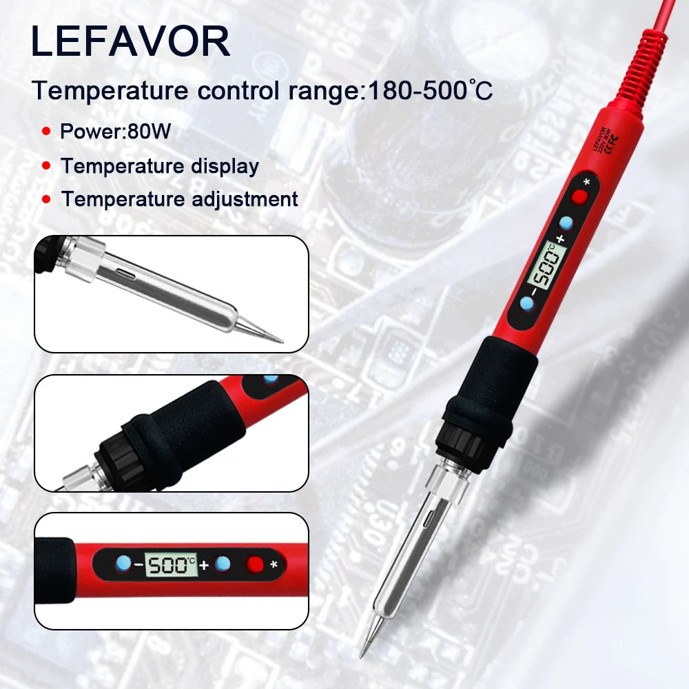 80W Soldering iron kit adjustable temperature LCD solder welding tools