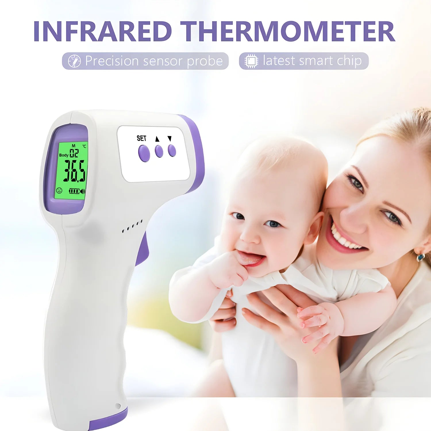 Digital Infrared Thermometer Forehead Body Non-Contact Fever