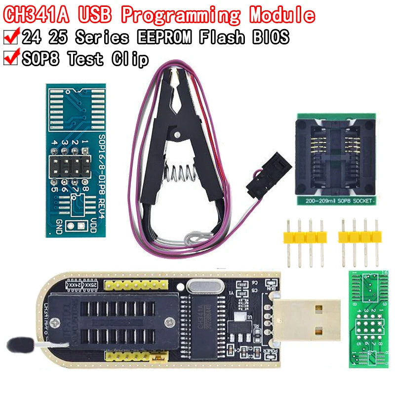 CH341A XTW100 24 25 Series EEPROM Flash BIOS CH341 USB Programmer