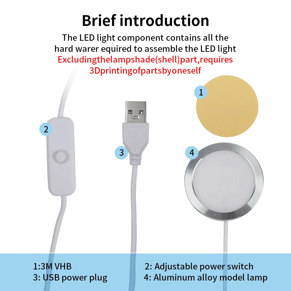 For Bambu Lab Led Lamp Kit Adjustable Light Kit Rgb Light Parts