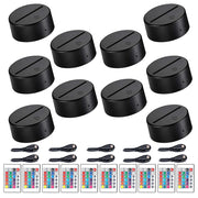 10pcs 3D LED Light Holder Acrylic Board Ligh Base 16 Colors Dimmable