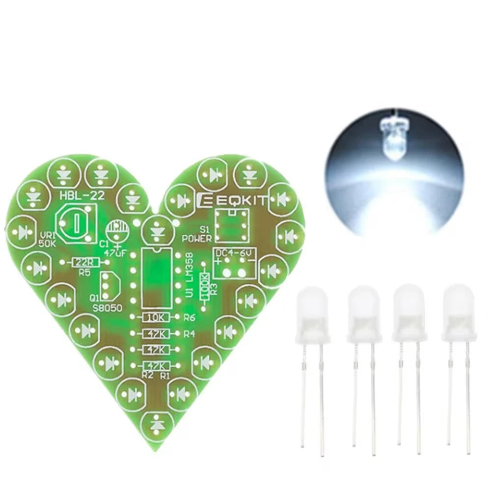 DIY Kit Heart Shape Breathing Lamp Kit Breathing LED Suite Red White