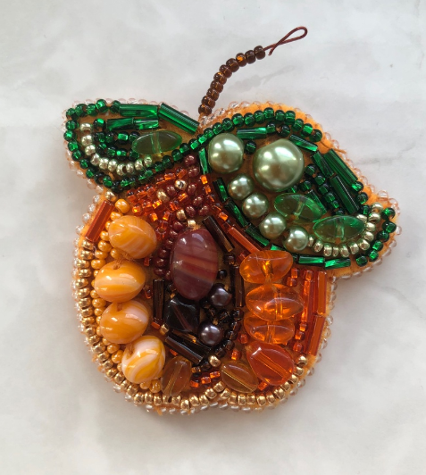 Apricot Crystal Art Brooch Kit by Charivna Mit BP-233C