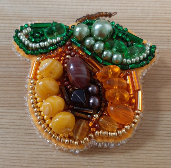 Apricot Crystal Art Brooch Kit by Charivna Mit BP-233C
