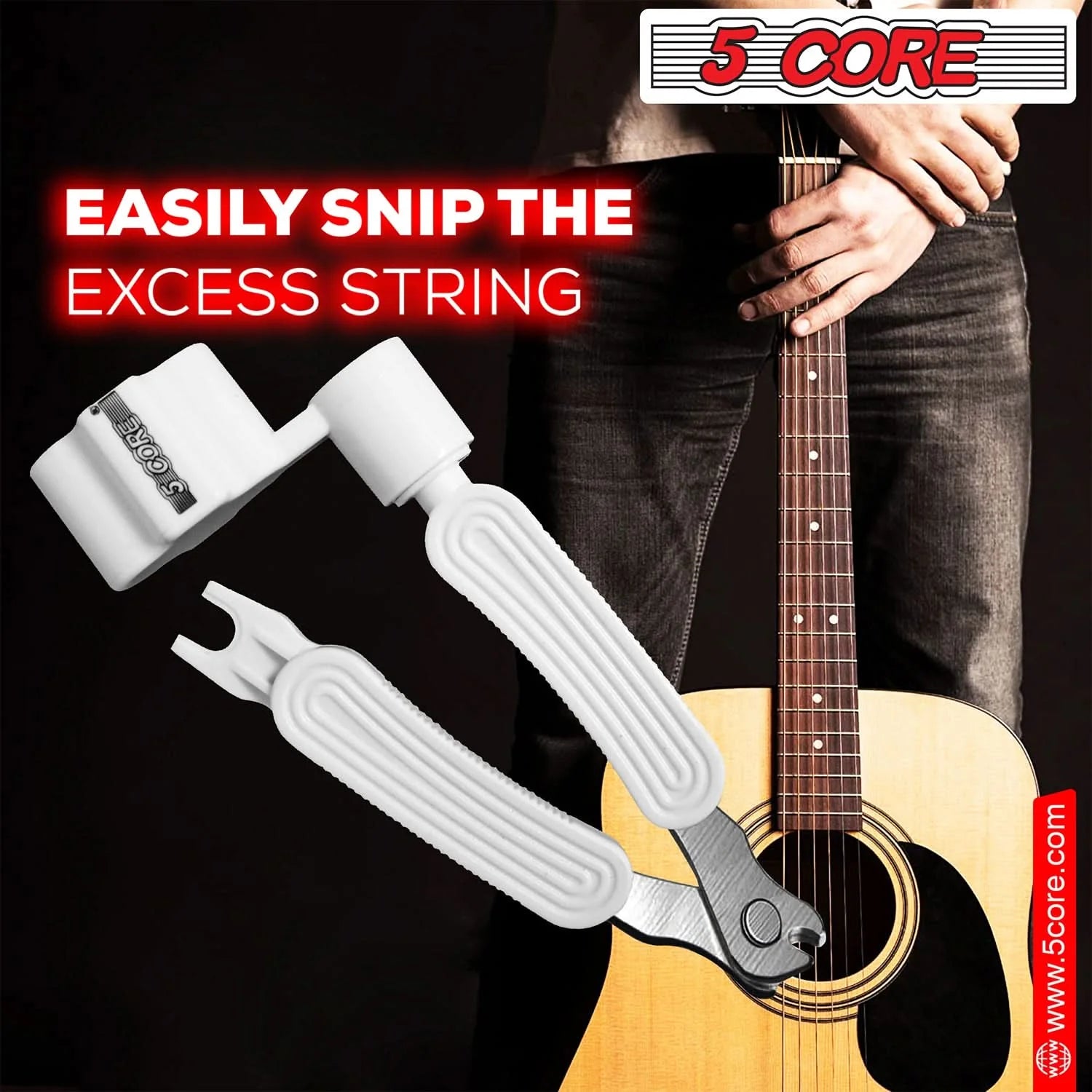 5Core Guitar String Winder Cutter Bridge Pin Remover 3In1 Acoustic