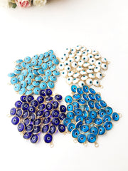 Gold evil eye charm, blue evil eye beads, glass evil eye charms,